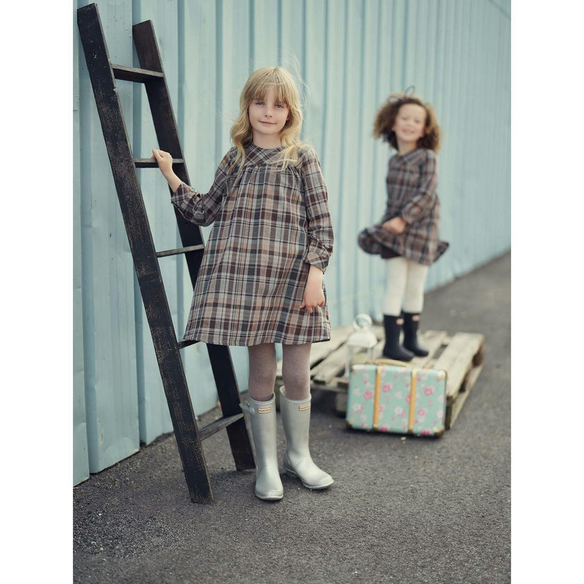 Sweet Plaid Long Sleeve Dress