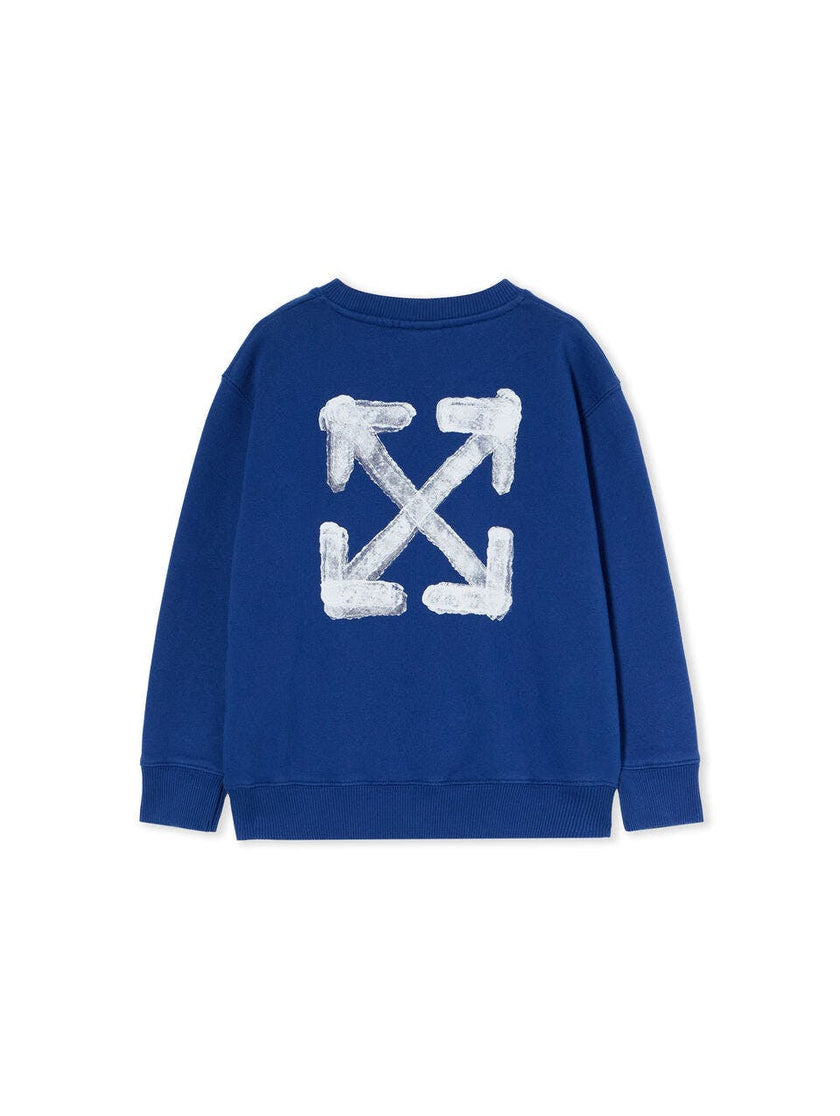 Blue Arrow Sponge Crewneck Logo Sweatshirt