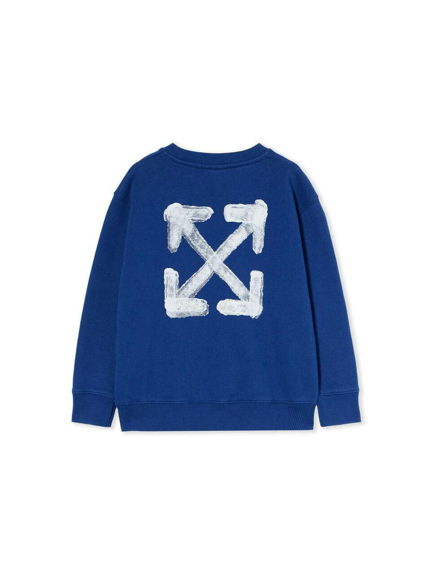 Blue Arrow Sponge Crewneck Logo Sweatshirt