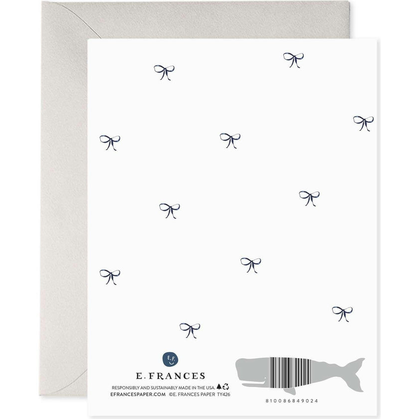 Big Navy Striped Bow Boxed Set of 6