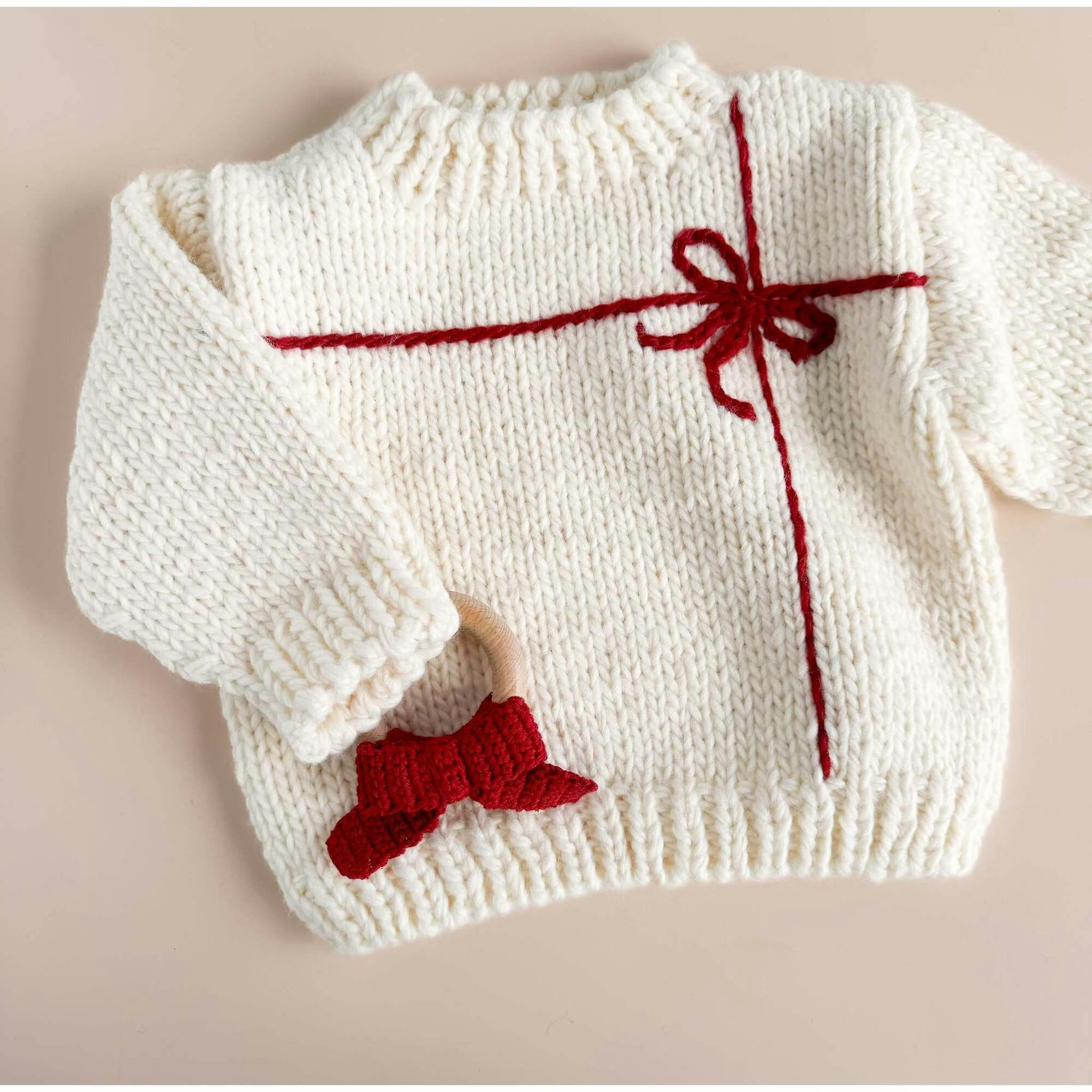 Cotton Crochet Teether Red Bow
