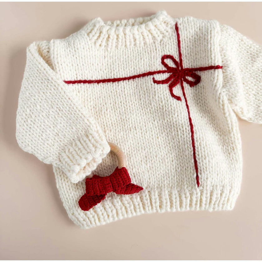 Cotton Crochet Teether Red Bow