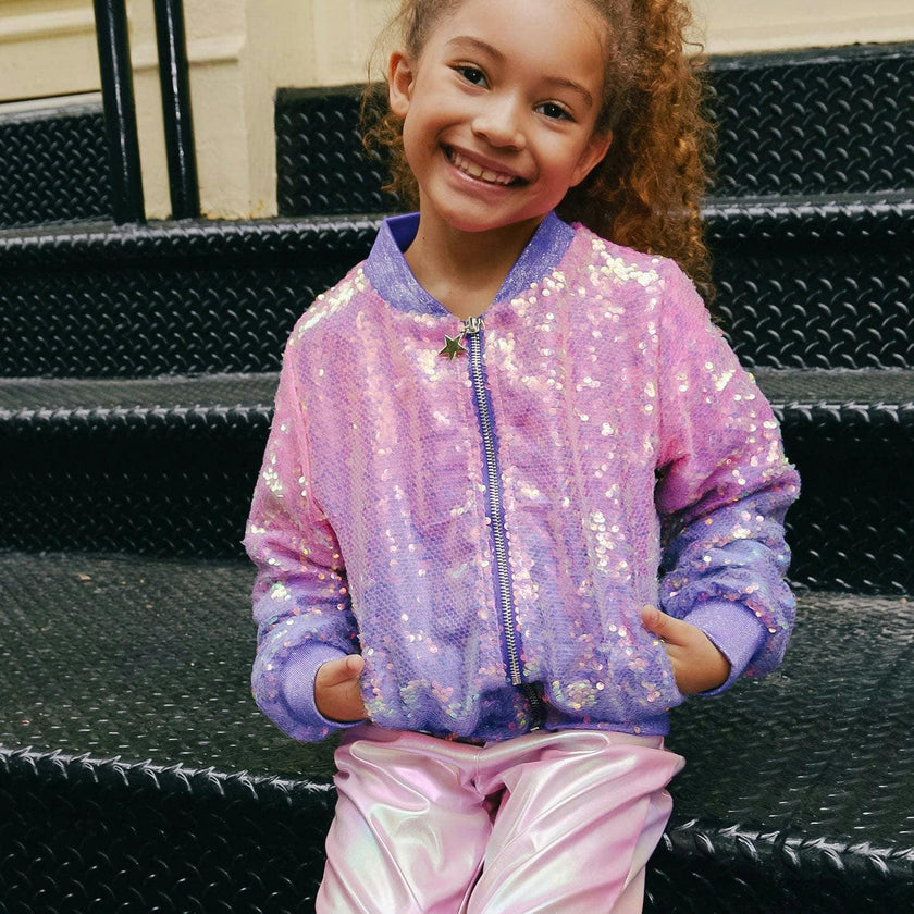 Women's Lavender Haze Sequin Bomber