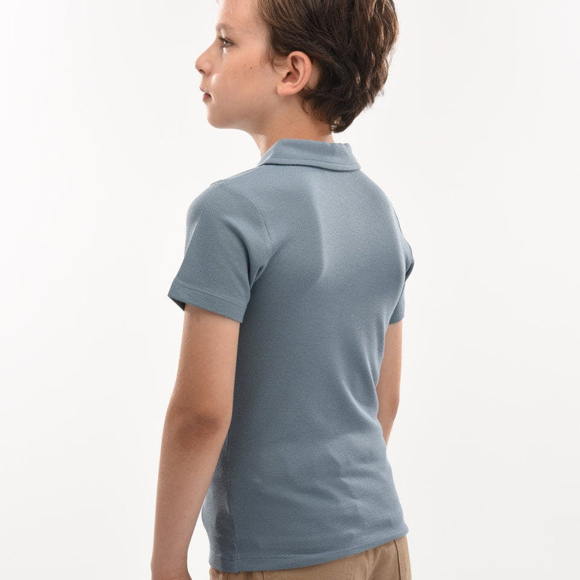 Blue Solid Logo Polo