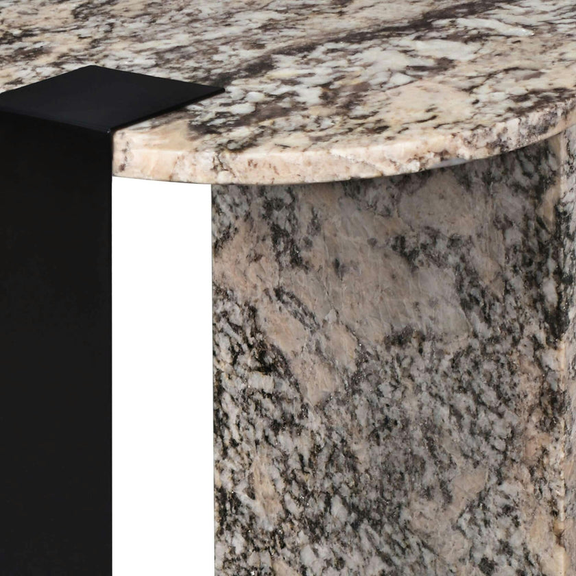 Lyra 20.66" Contemporary Natural Marble/Metal Handmade Round End Table