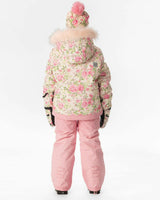 Two Piece Play Snowsuit Pink Minit Flower Print With Pink Pants