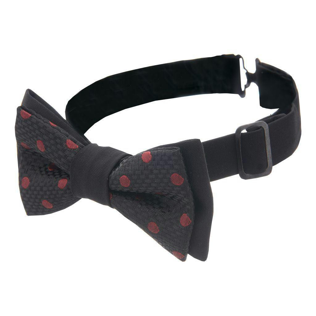 Black with Red Polka Dots Bowtie