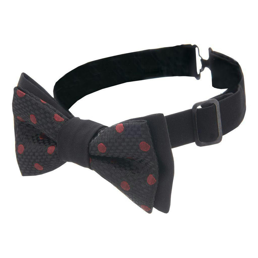 Black with Red Polka Dots Bowtie
