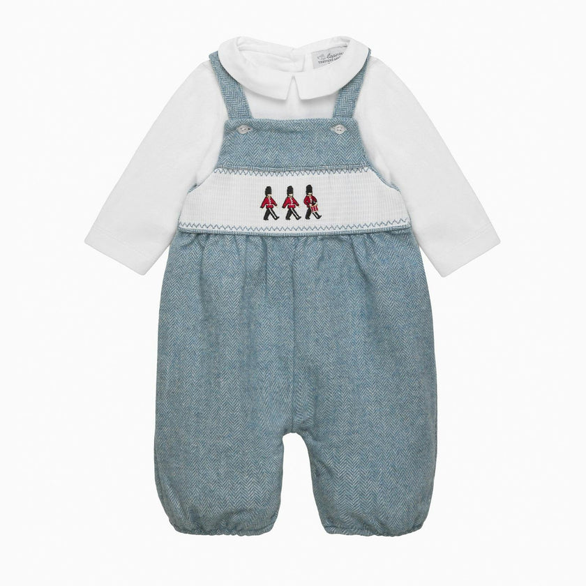 Baby Smocked Overalls Set in Guardsman