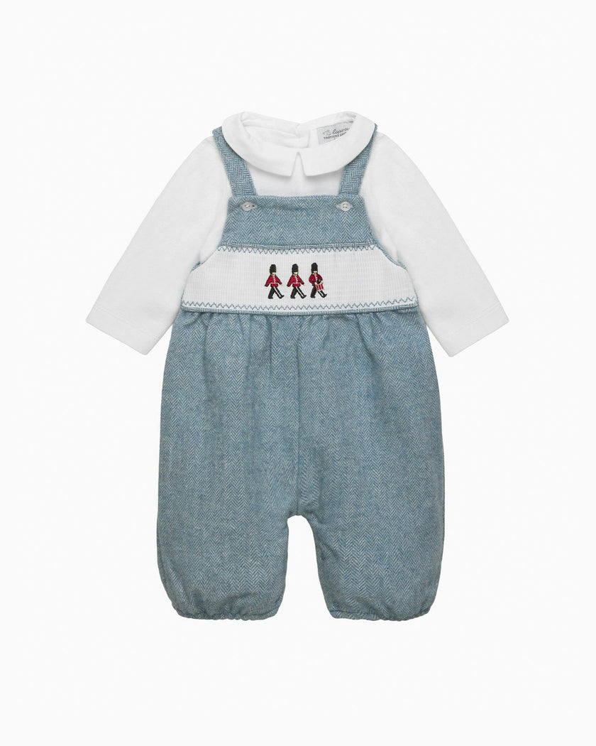 Baby Smocked Overalls Set in Guardsman