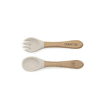 Silicone & Wooden Spoon & Spork Set