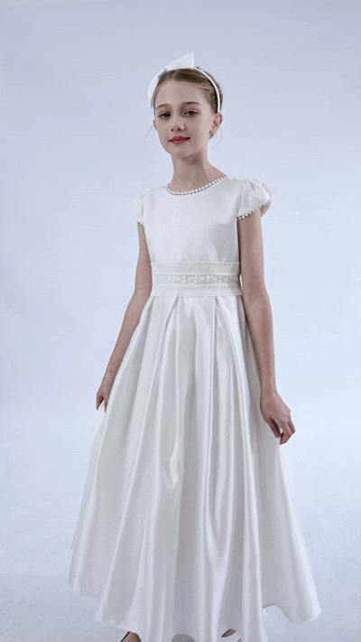 White Dalmira Puff Sleeve Formal Dress