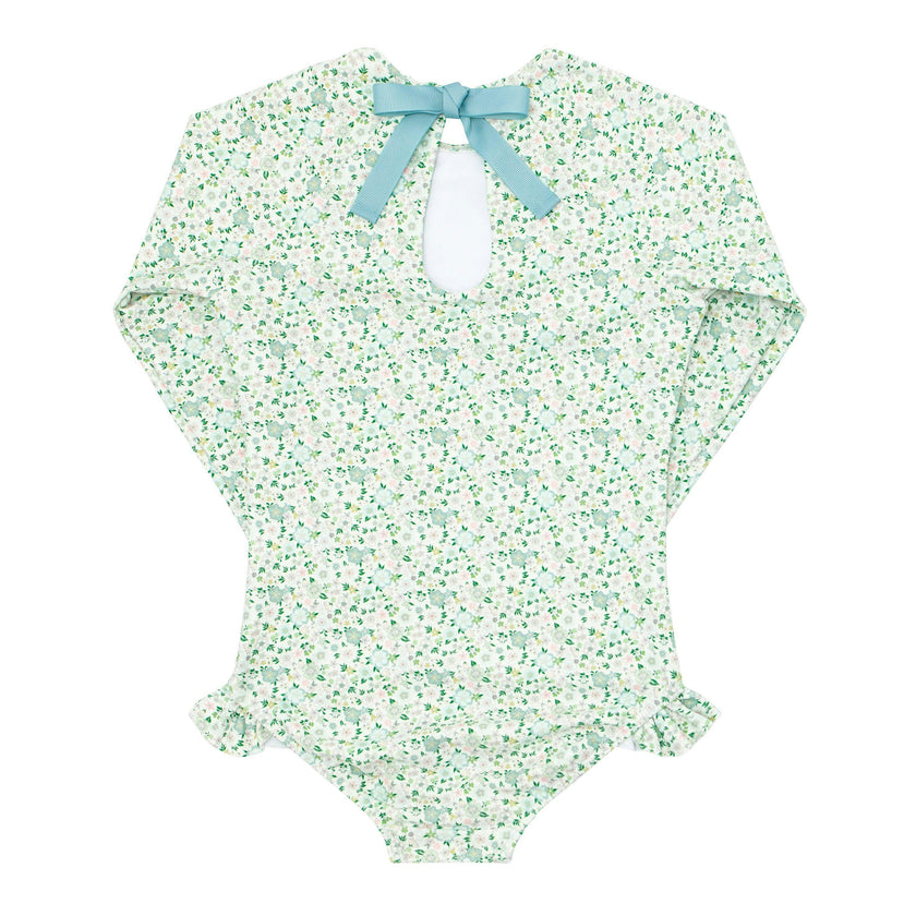 Girls Sea Marsh Floral Rashguard One Piece