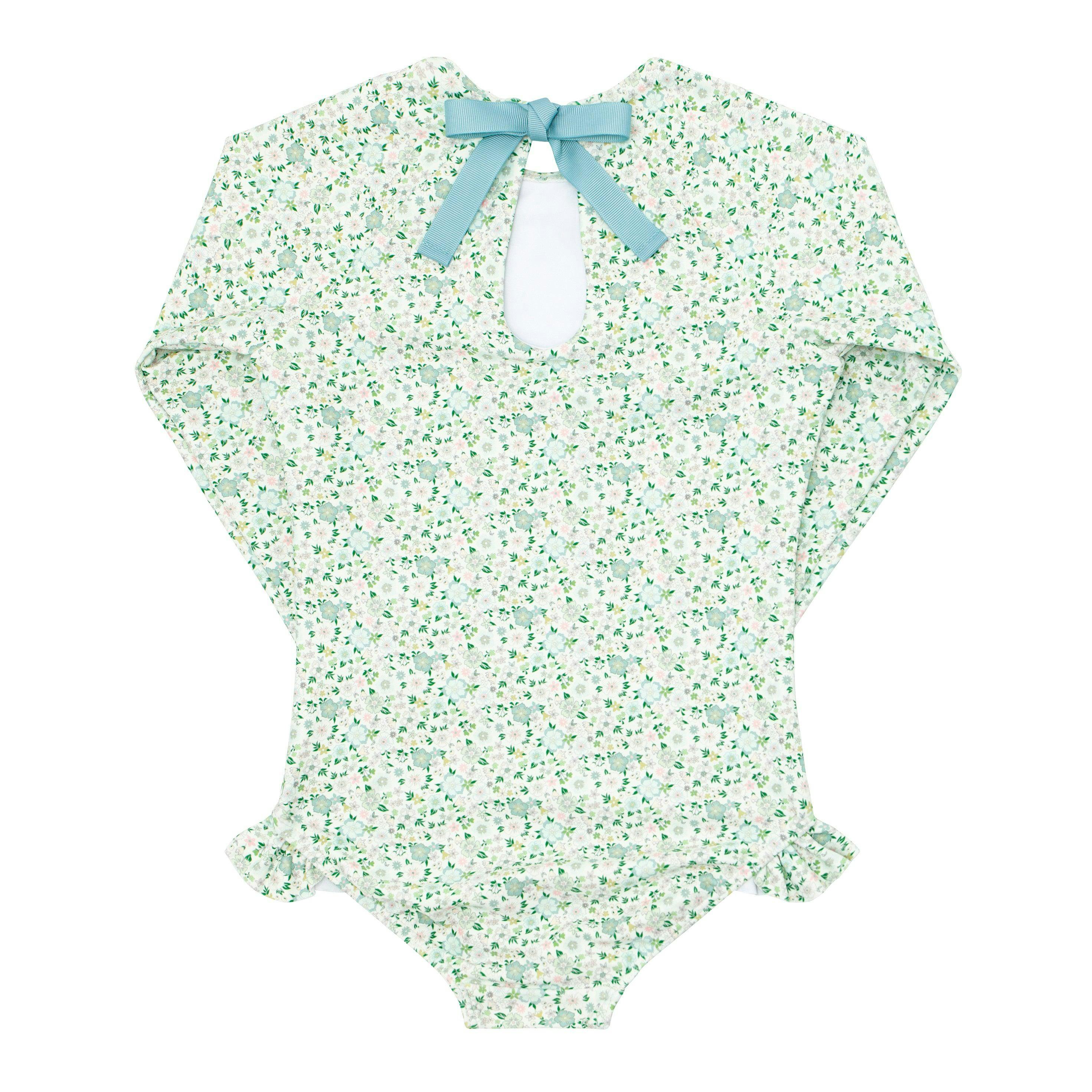Girls Sea Marsh Floral Rashguard One Piece
