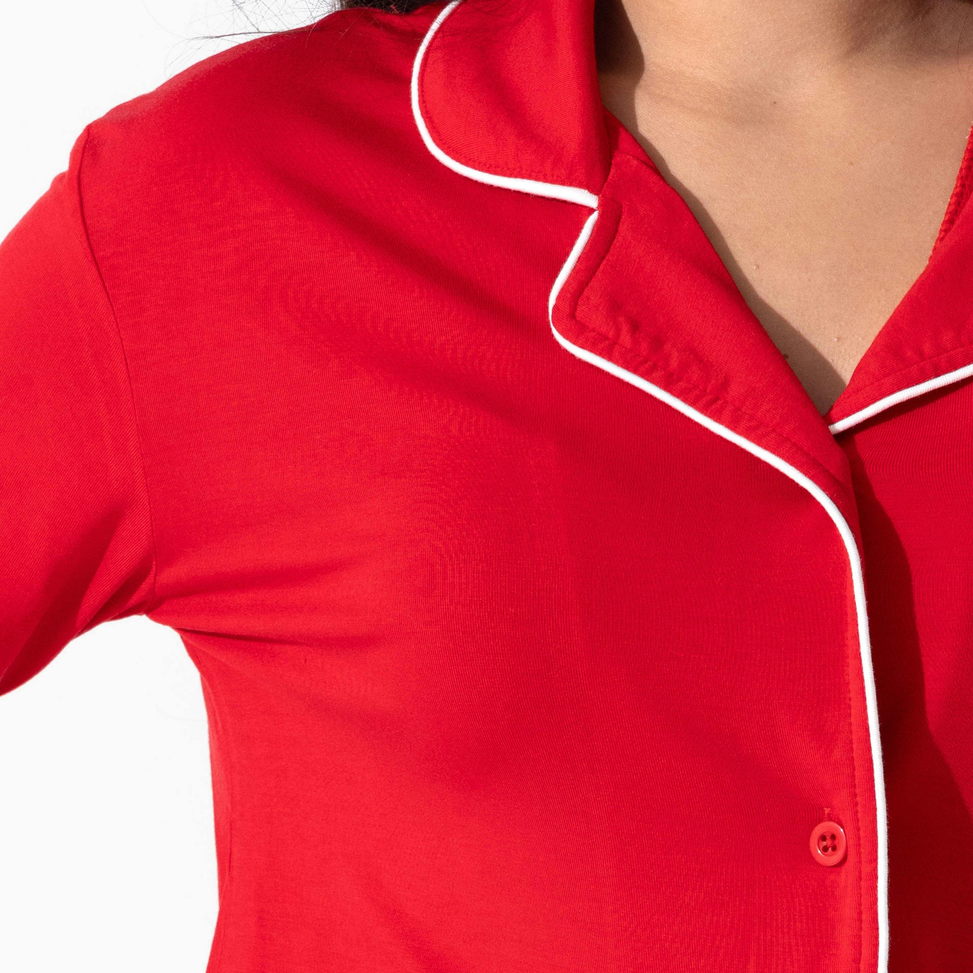 Winterberry Red Bamboo Women's Trim PJ Set