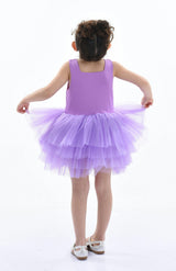 Purple Iris Solid Tutu Dress
