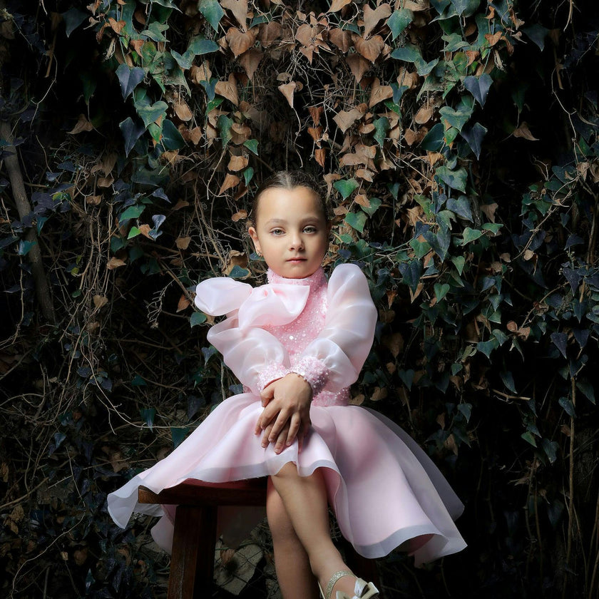Pink Aaliyah Organza Bow Dress