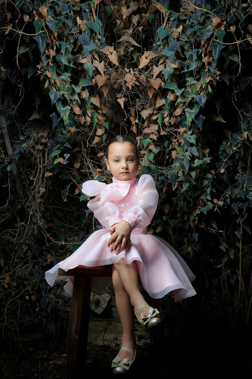 Pink Aaliyah Organza Bow Dress