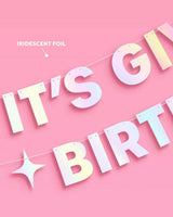It's Giving Bday Banner - iridescent foil banner