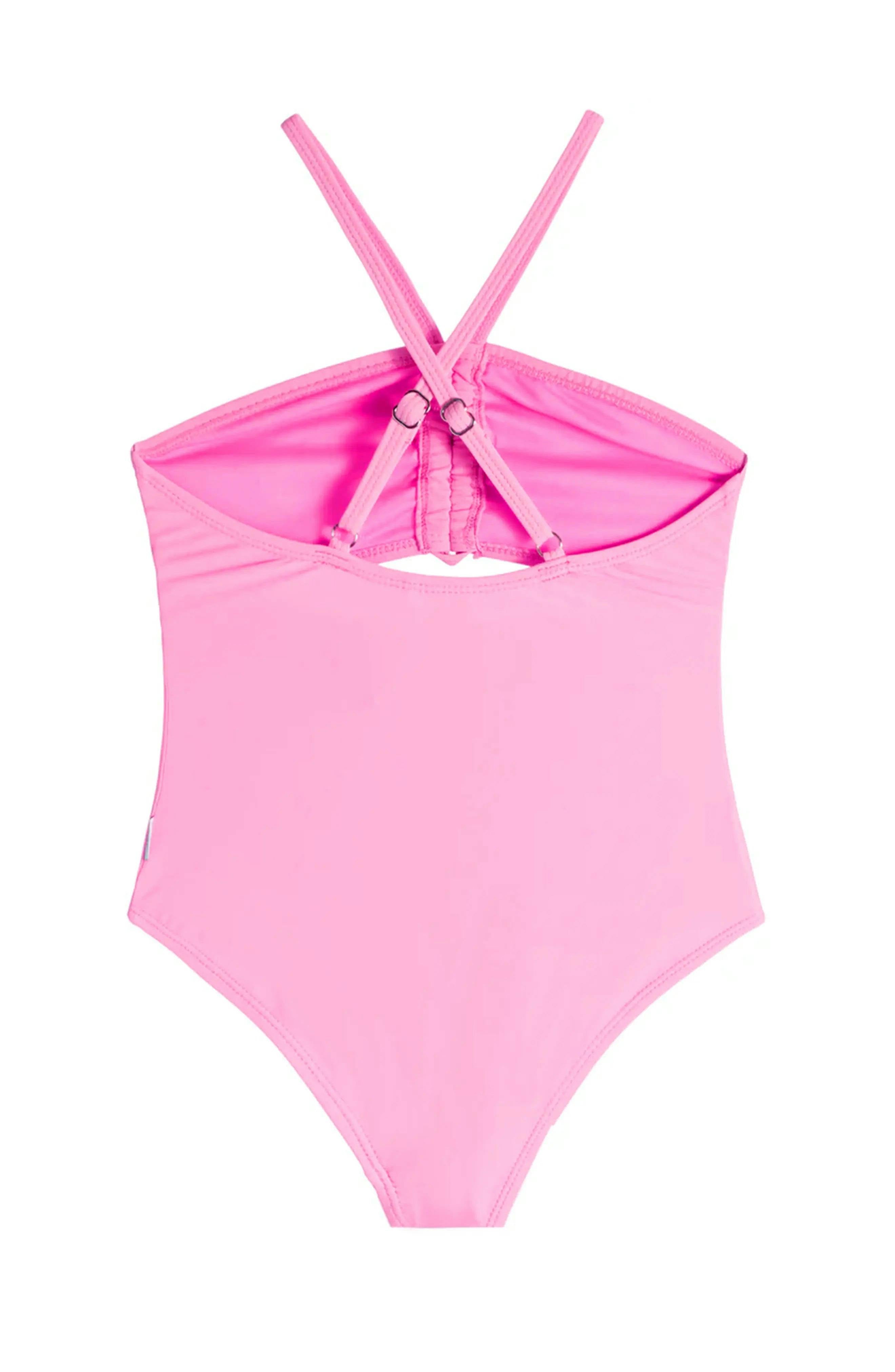 Eliana Rosette Halter One Piece Swimsuit - Pink