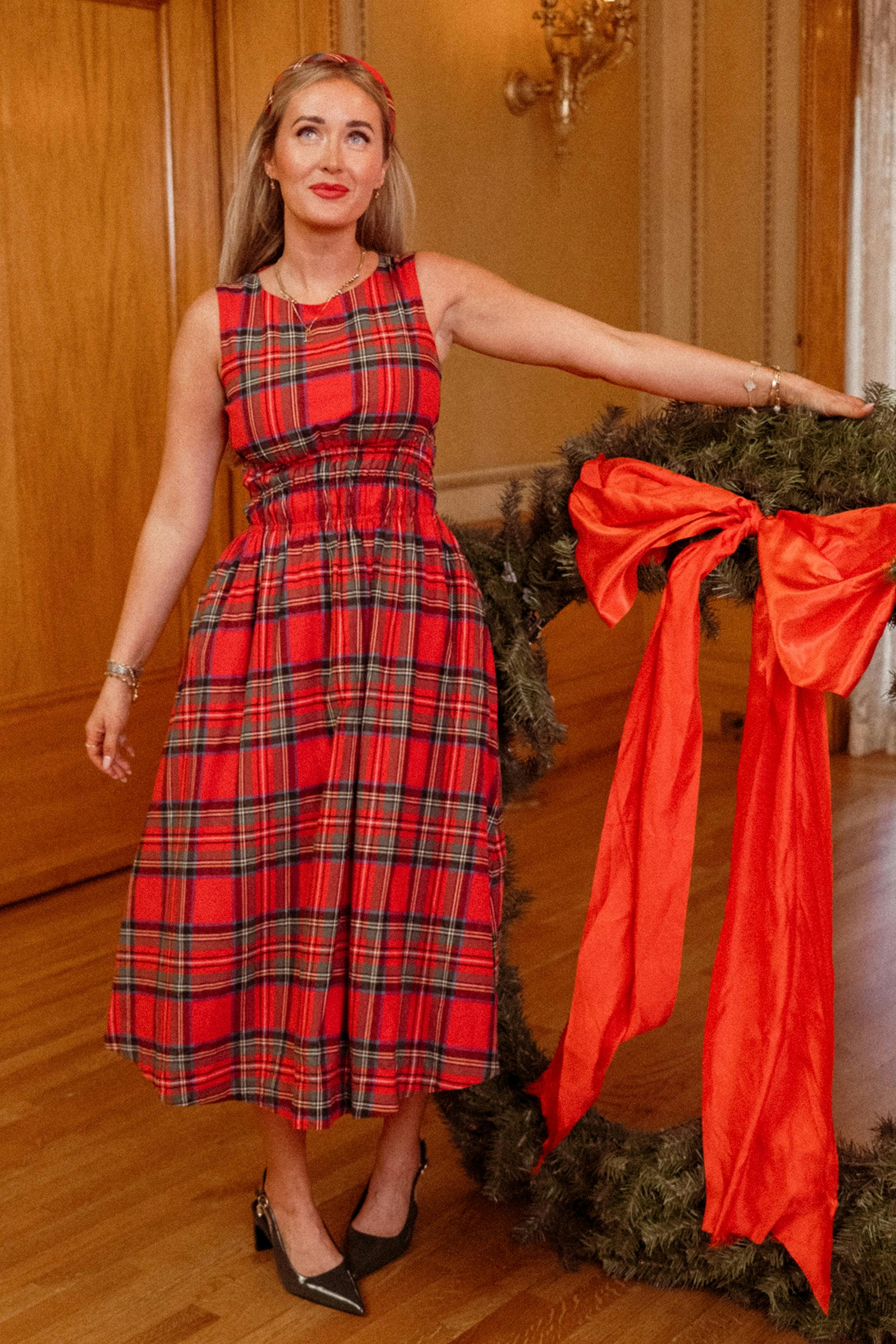 Carly Dress in Holiday Plaid