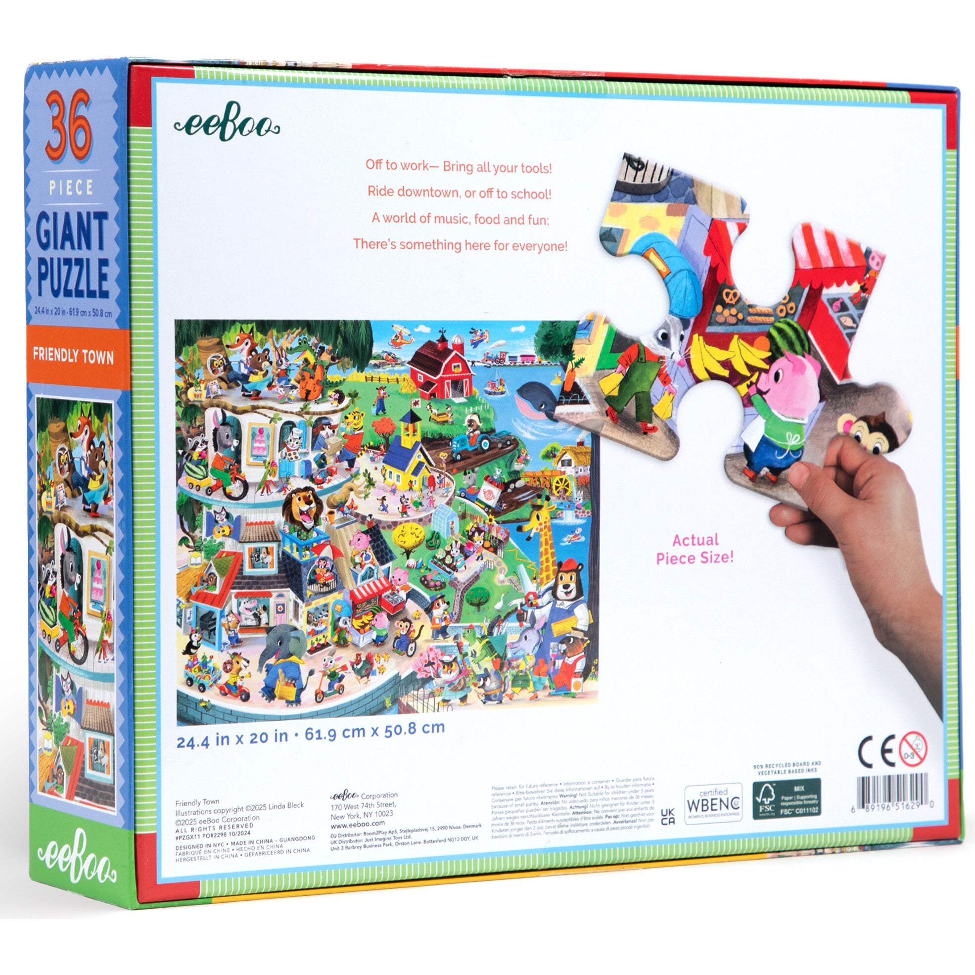 Giant Puzzle: Friendly Town - 36 Piece