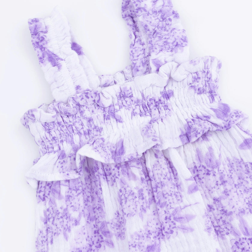Lilac Floral - Ruffly Strap Bubble