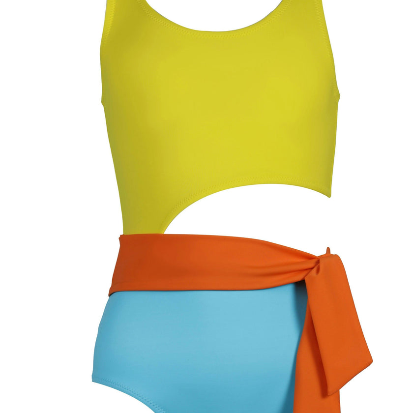 Kylie Sleeveless Cut-Out Belted Swimsuit
