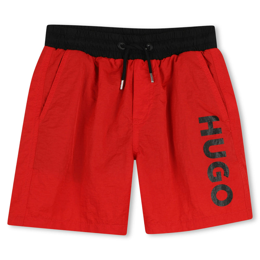 Boys Red Logo Swimshorts