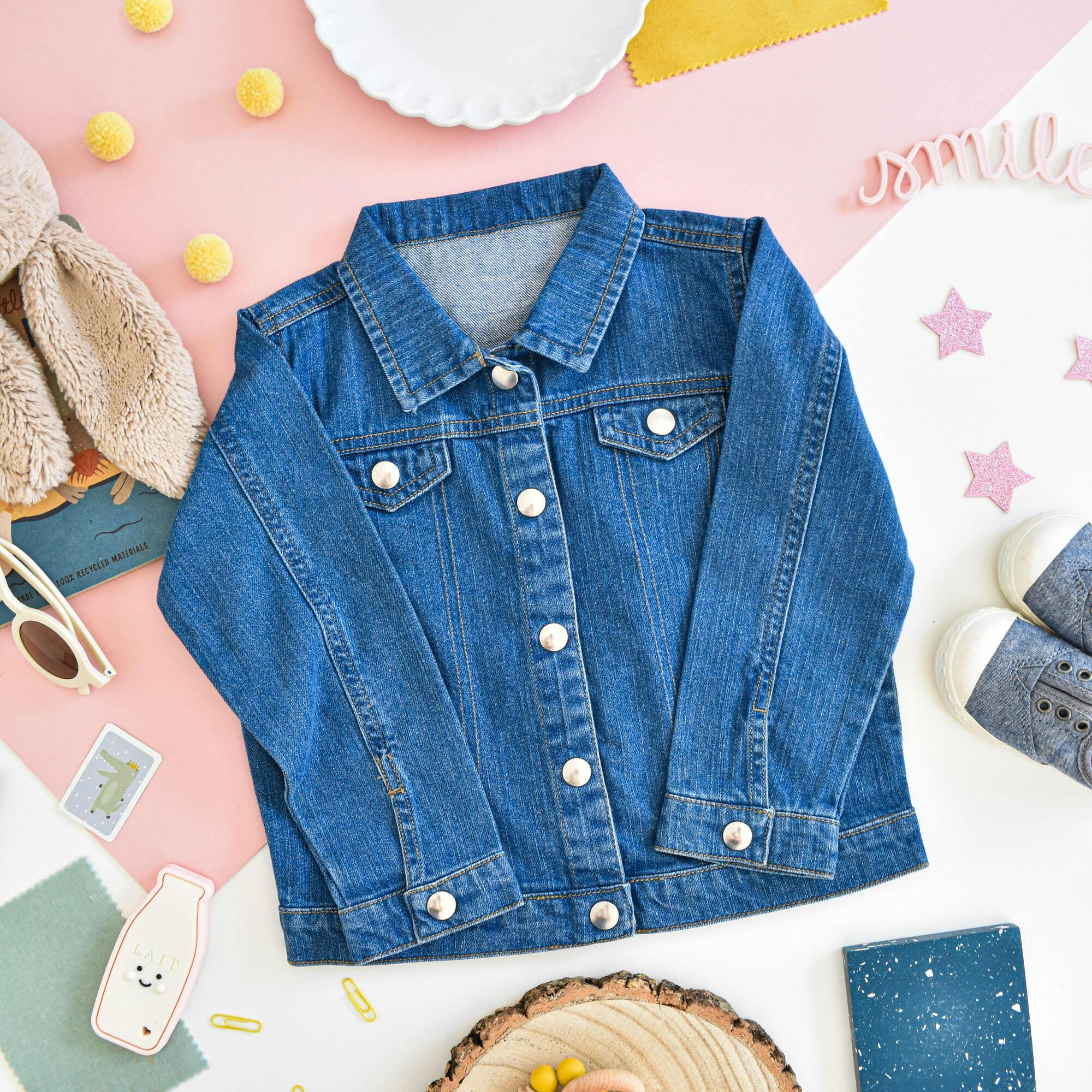 Liberty of London Children's Personalised Denim Jacket, Blue