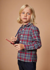 The Navy Red Checked Flannel Shirt