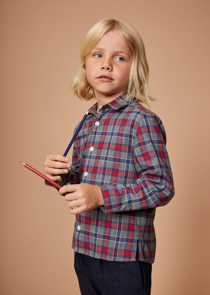 The Navy Red Checked Flannel Shirt