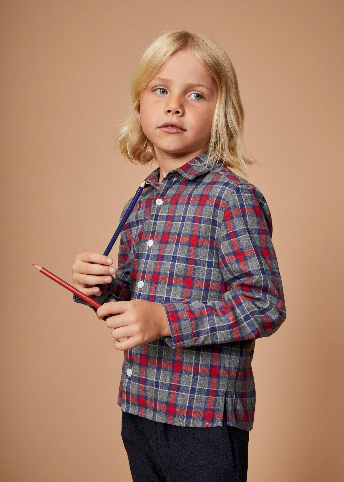 The Navy Red Checked Flannel Shirt