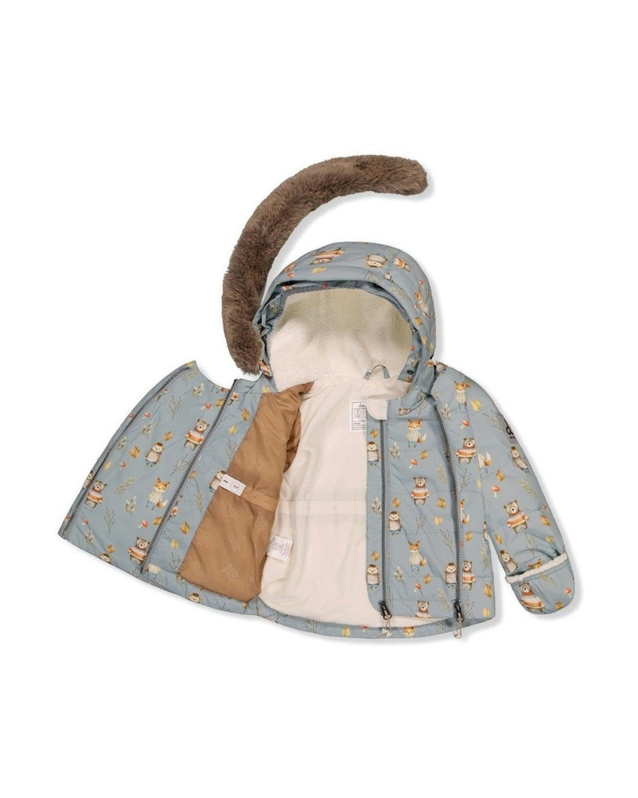 Baby Two Piece Snowsuit Blue Animal Print