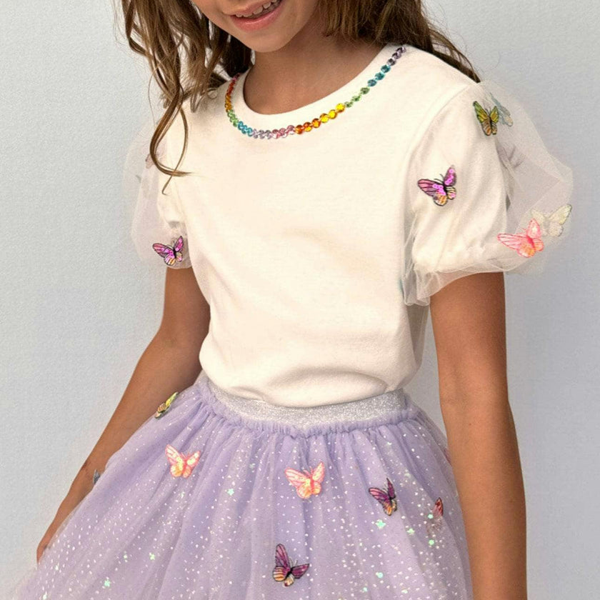 Rainbow Butterflies Tutu Skirt