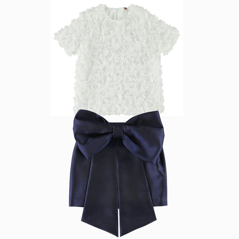 CAROLINE BOSMANS Rose Appliqué Blouse