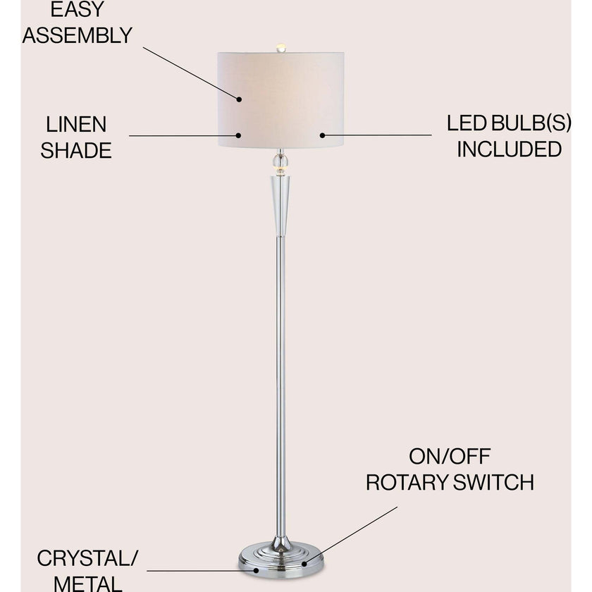 Reese 59.5" Crystal LED Floor Lamp