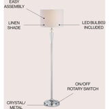 Reese 59.5" Crystal LED Floor Lamp
