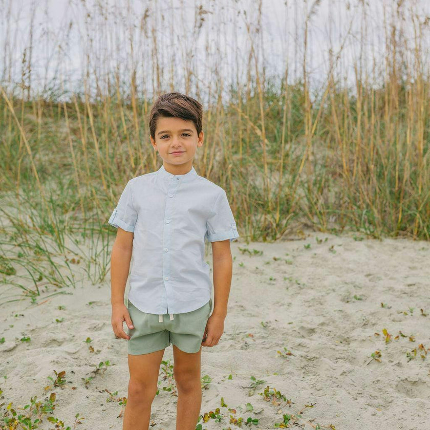 Boys Light Blue Button Down Shirt
