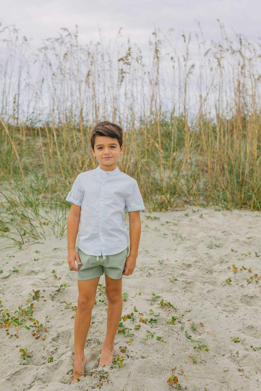 Boys Light Blue Button Down Shirt