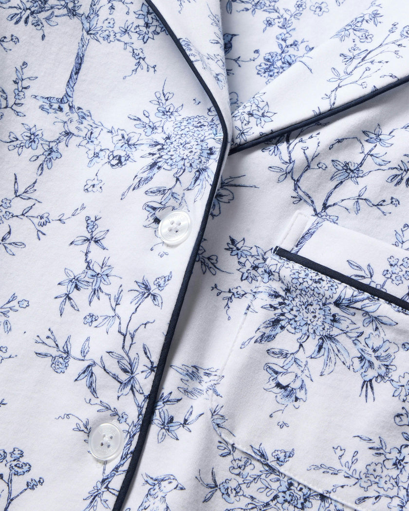 Women's Pima Cropped Pajama Set in Timeless Toile