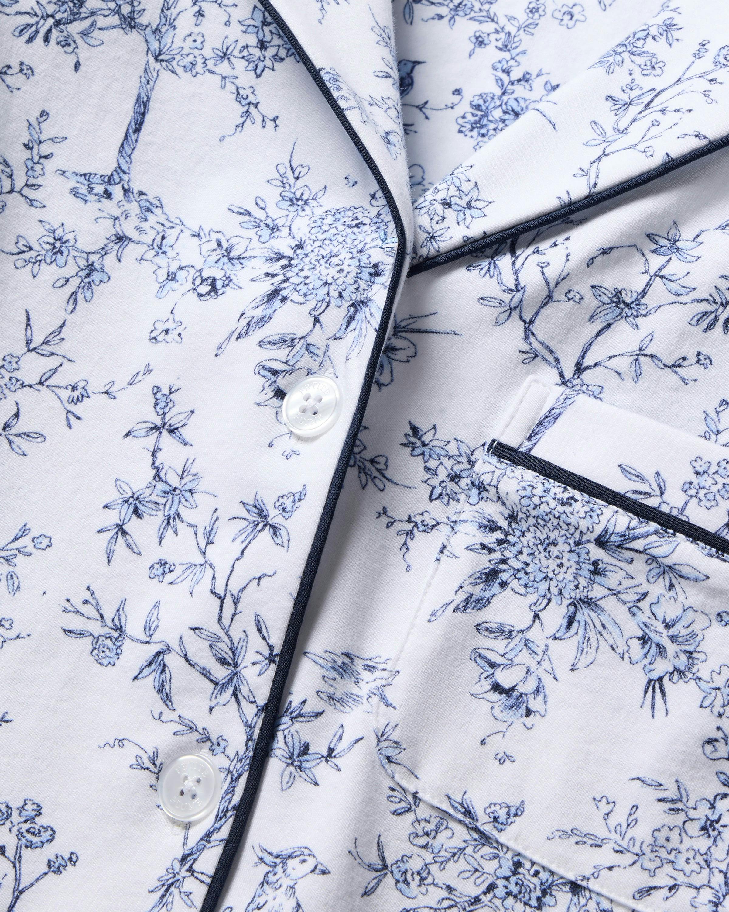 Women's Pima Cropped Pajama Set in Timeless Toile