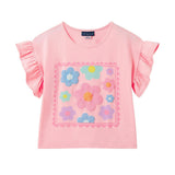 Tween Girls (7-14) Jersey Ruffle Tee | Rose Pink