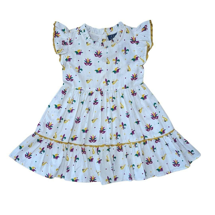 Mardi Gras Medley Ruffle Dress
