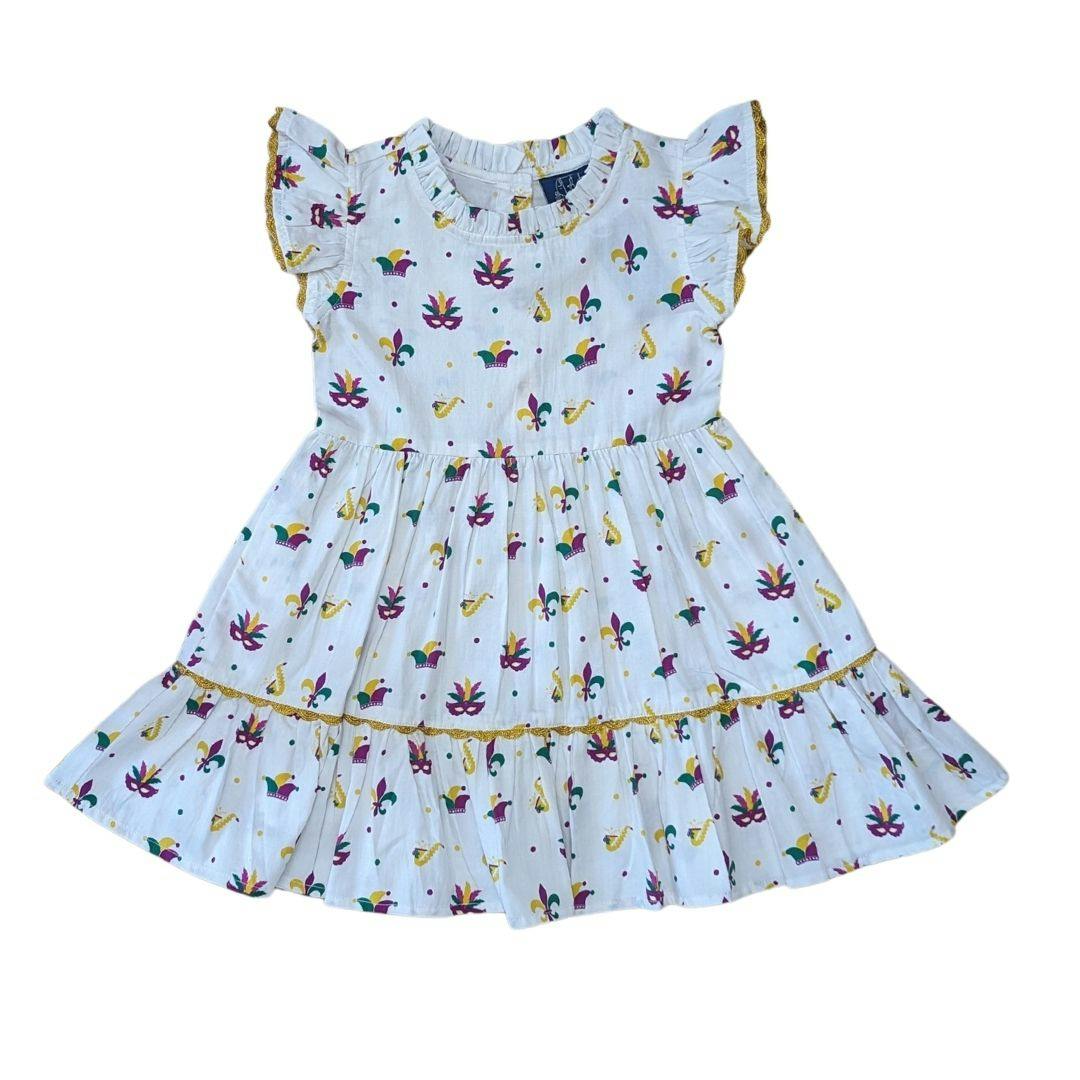 Mardi Gras Medley Ruffle Dress