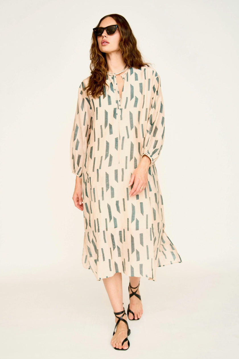 Kona Caftan in Parchment Rainfall