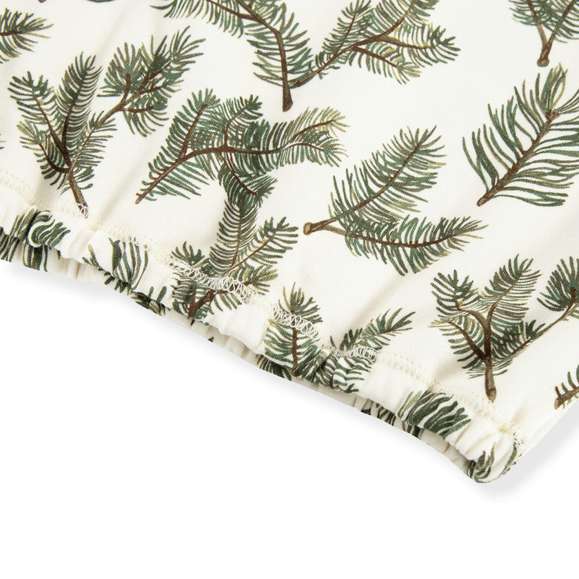 Pine Brushed Newborn Gown & Hat Set