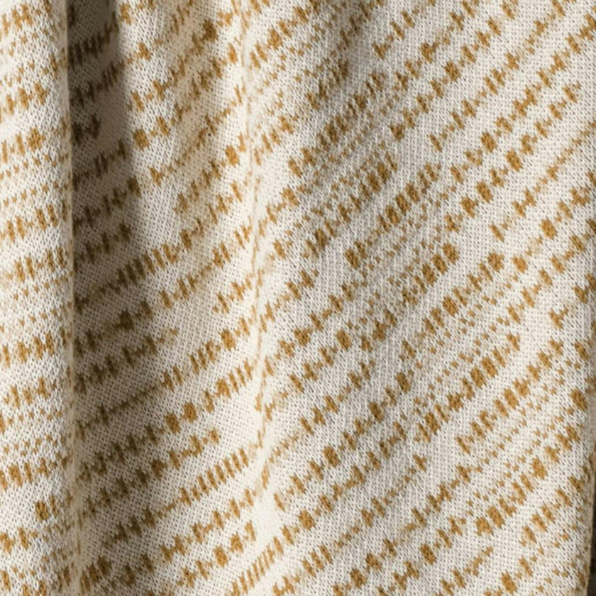 Cotton Sustainable Knit Striped Throw Blanket - Sand Stone