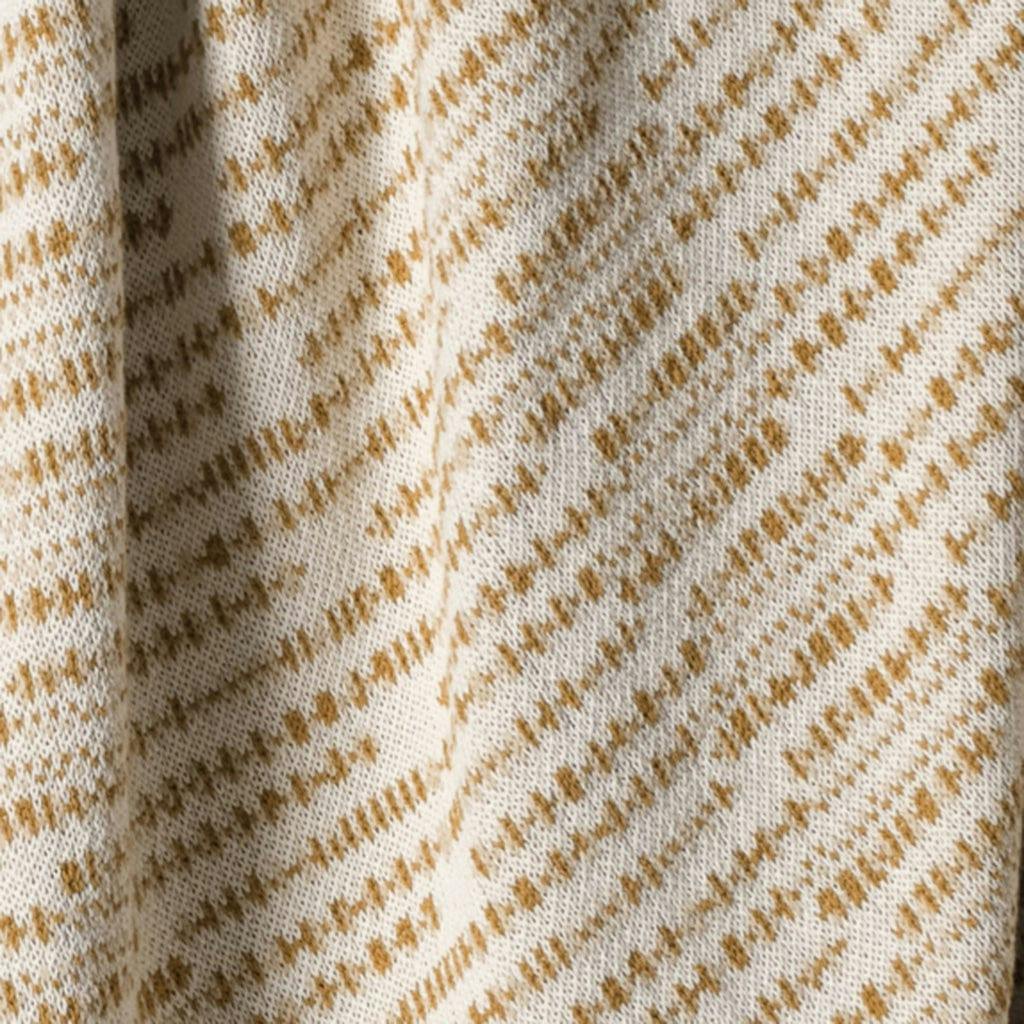 Cotton Sustainable Knit Striped Throw Blanket - Sand Stone