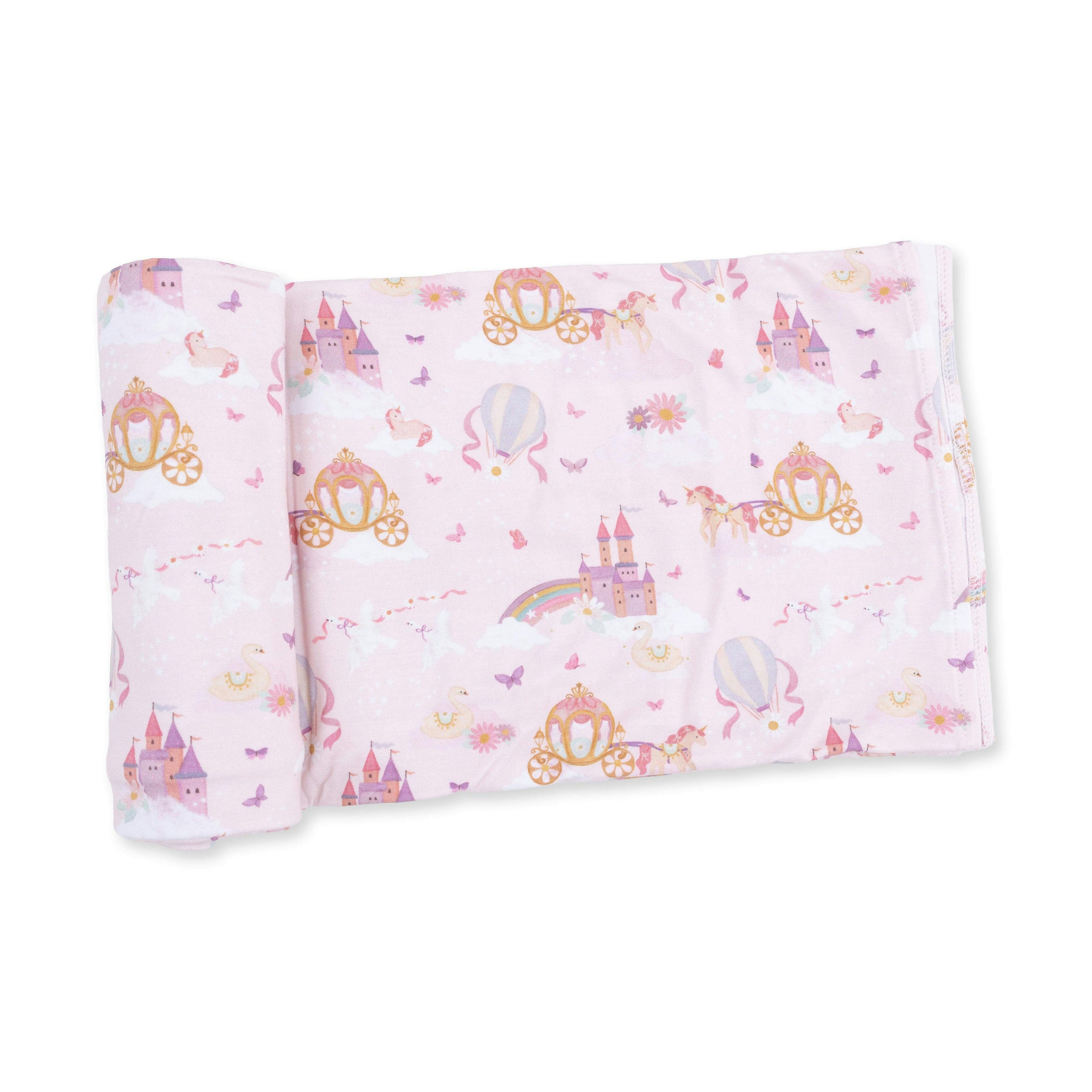 Princess Unicorns and Castle - Swaddle Blanket